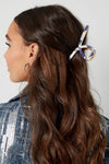 Hairclip Goud metaal krul - Marble grijs