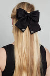 Hairclip strik stras - Zwart