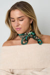 Satin Scarf - Green Paisley