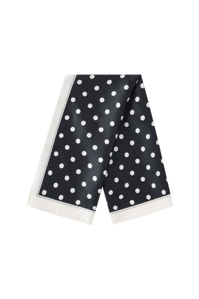 Satin Scarf - Polkadots Black