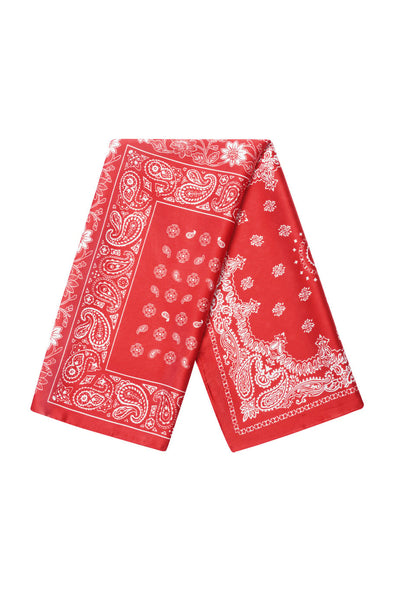 Satin Scarf - Red Paisley