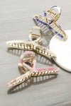 Hairclip Goud metaal krul - Marble grijs