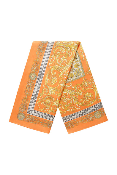 Satin Scarf - Orange Paisley