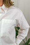 Flora Embroidery Shirt - White