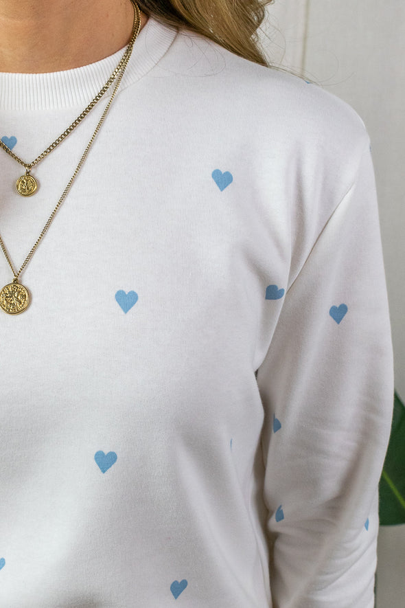 Dagna Sweater - Blue Hearts