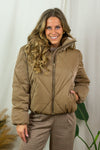 Elise Coated Puffer - Brown