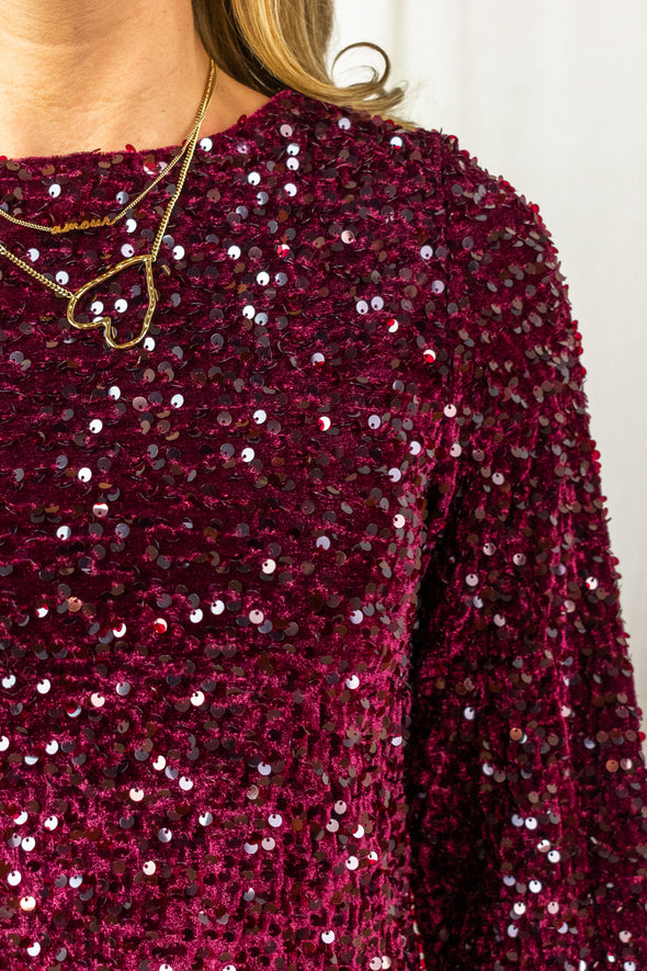 Kam Bow Dress - Burgundy