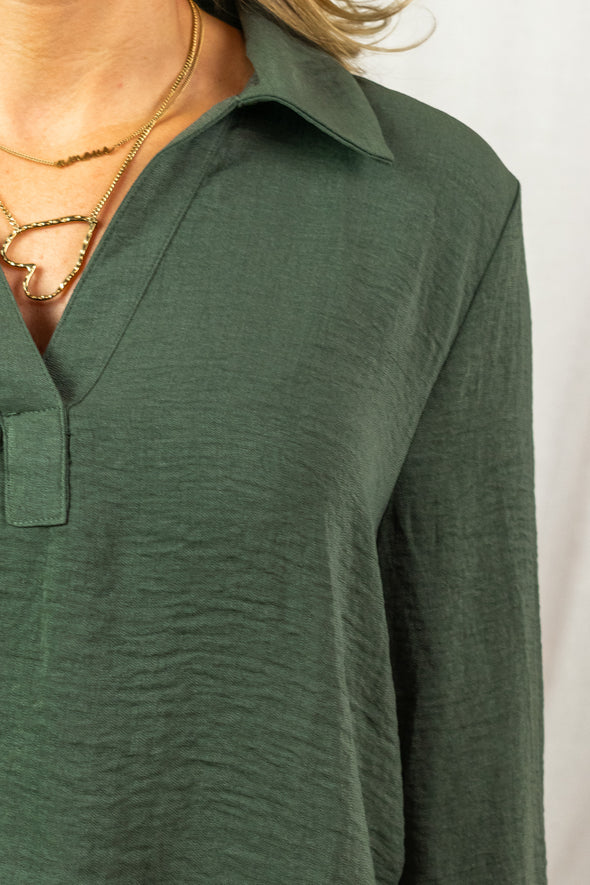 Divya Collar Blouse - Khaki