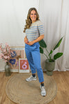 Lizza Striped Knit - Blue