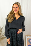 Divya Collar Blouse - Black