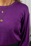 Regina Shimmer Pullover - Purple