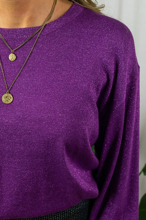 Regina Shimmer Pullover - Purple