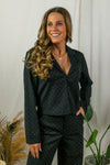 Emma Glitter Blouse - Black