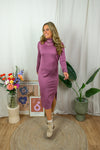 Mila Rollneck Dress - Rose Violet