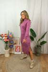 Mila Rollneck Dress - Rose Violet
