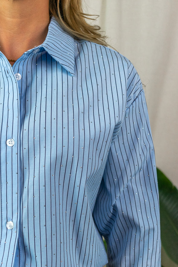 Victoria Strass Blouse - Blue