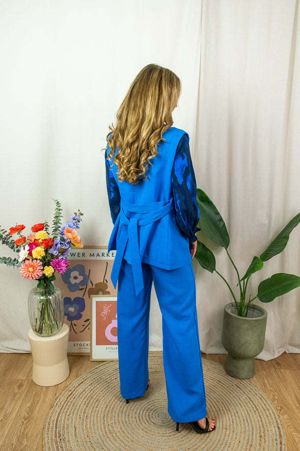 Ashley Blouse - Blue Graphic