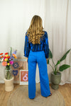 Ashley Blouse - Blue Graphic