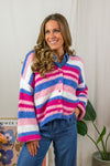 Dalva Cardigan - Pink Stripes