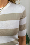 Lizza Knit - Beige Stripes