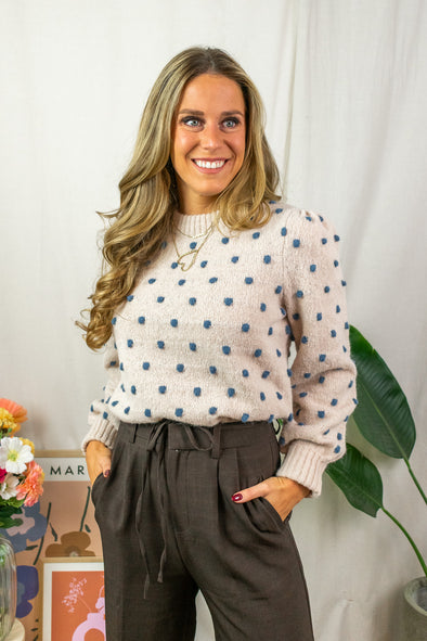 Sigrid Dots Knit - Beige