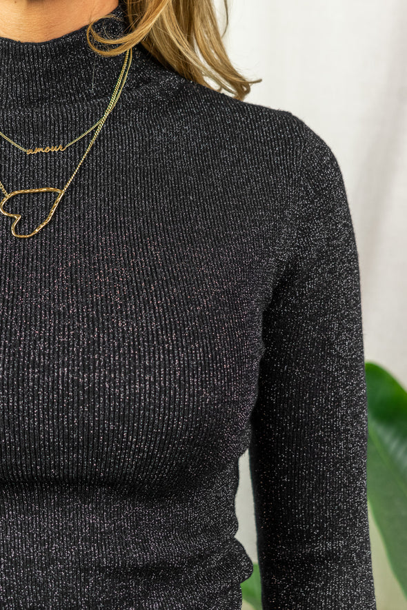Anna Lena Glitter Pull - Black