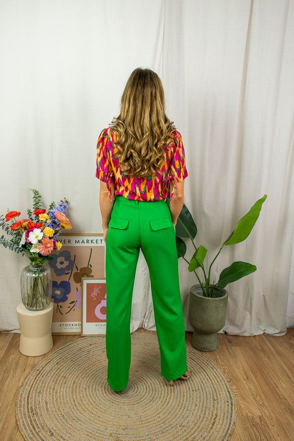 Imani Blouse - Pink Print