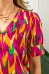 Imani Blouse - Pink Print