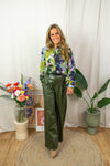 Justine Blouse - Green Print