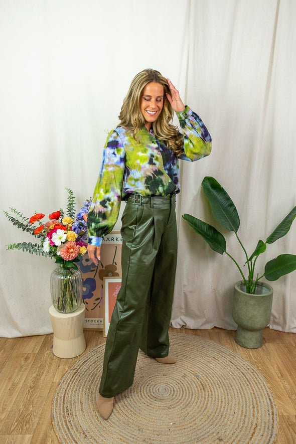 Justine Blouse - Green Print