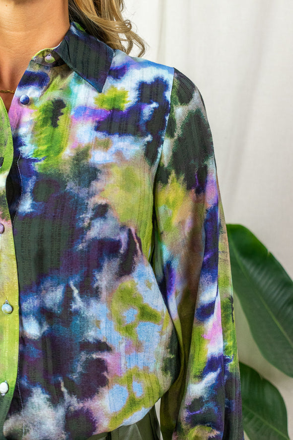 Justine Blouse - Green Print