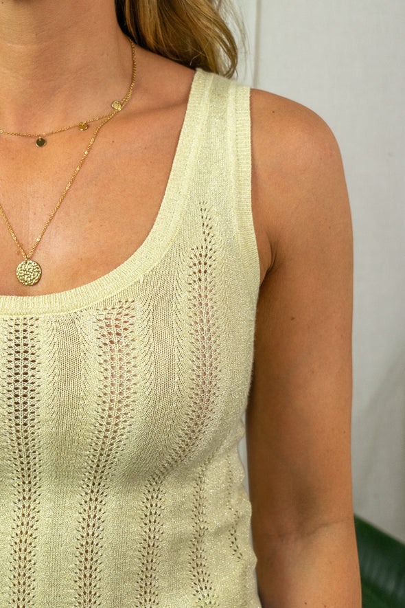 Beauty Glitter Top - Yellow