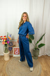 Pin Blouse - Dark Denim