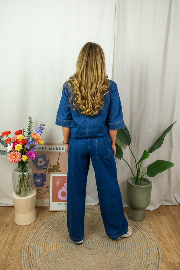 Pin Blouse - Dark Denim