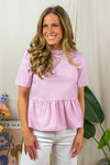 Mio Bow Blouse - Striped Pink