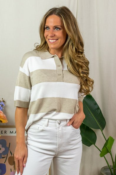 Lizza Polo Knit - Beige