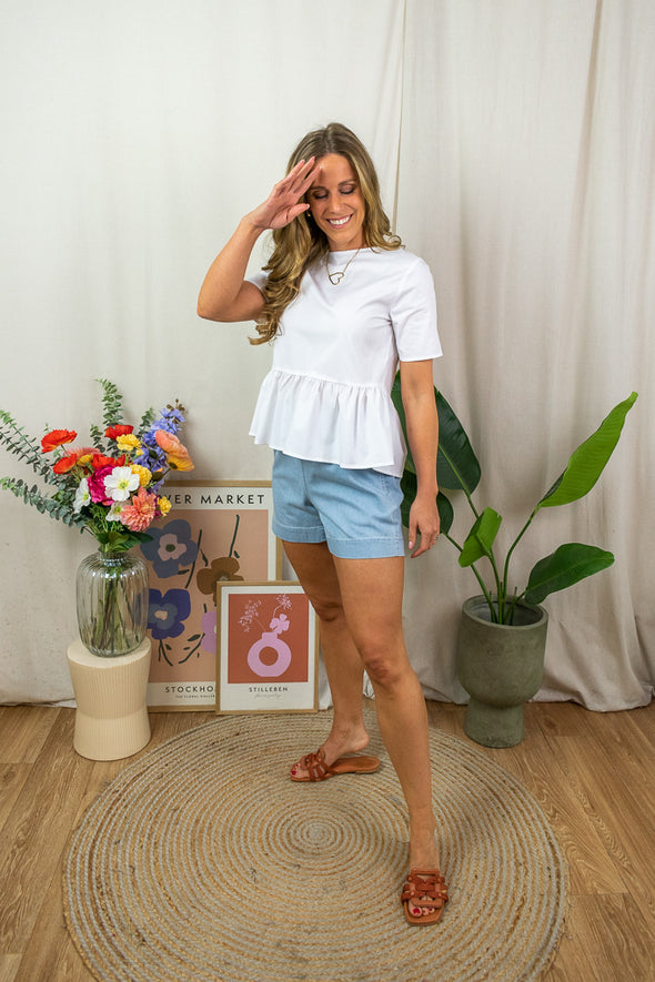 Mio Bow Blouse - White