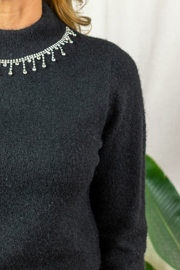 Roxy Diamond Pullover - Black