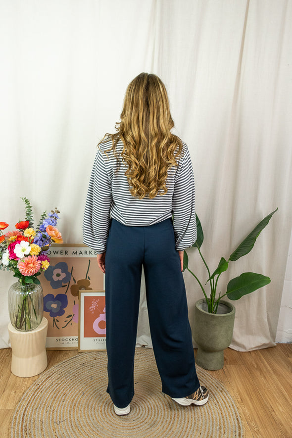 Geggo Belt Pants - Dark Blue