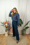 Geggo Belt Pants - Dark Blue
