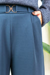 Geggo Belt Pants - Dark Blue