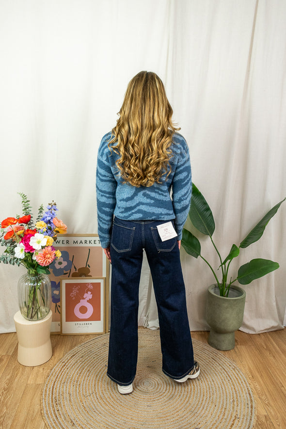 Sandra Pullover - Blue Zebra