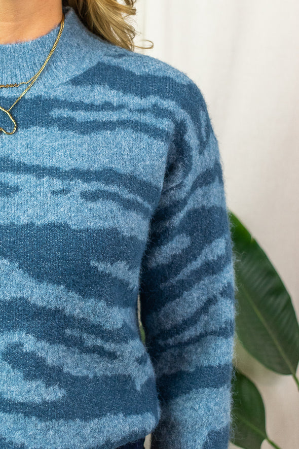 Sandra Pullover - Blue Zebra