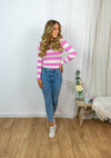 Plum Pullover - Pink Stripes