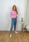 Plum Pullover - Pink Stripes