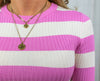 Plum Pullover - Pink Stripes