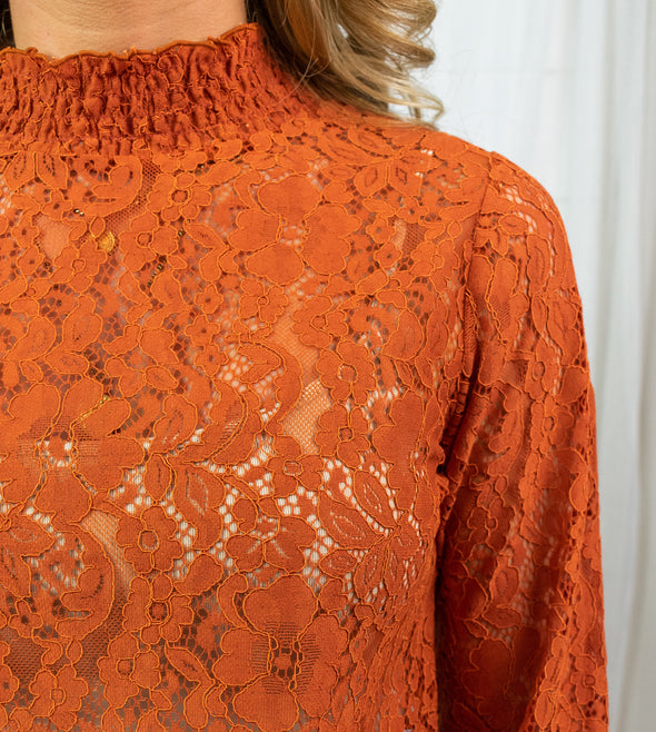 Hanna Lace Top - Rust