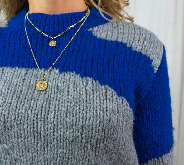 Dinea Colorblock Pull - Blue