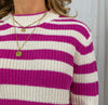 Muka Knit - Fuchsia Stripe
