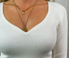 Plum Heart Neck Top - White
